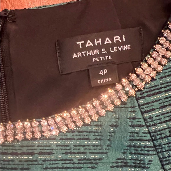 Tahari ASL Green and Blue Mini Dress - Picture 2 of 4